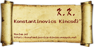 Konstantinovics Kincső névjegykártya